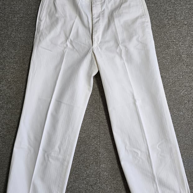 타임원클로딩 엣라코 헤링본 워크팬츠 36 화이트 트라우저 부처프로덕츠 