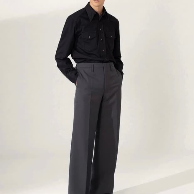 르메르 와이드 레그 팬츠 블랙 48