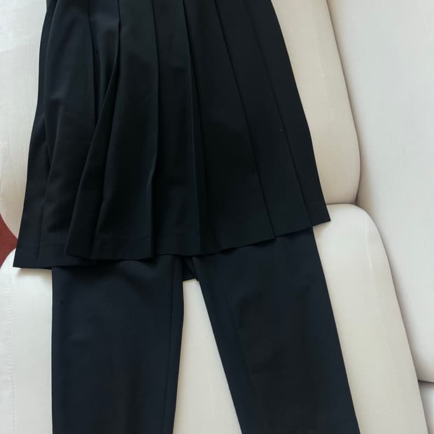 COMME des GARÇONS  블랙 플리츠 스커트 팬츠 S 