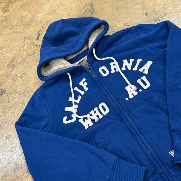 후아유 블루 양털 후드집업