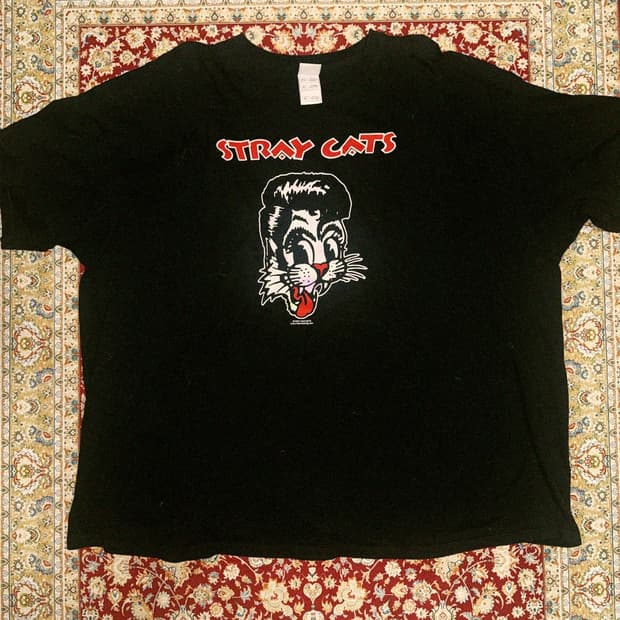 (3XL) vintage stray cats band tee