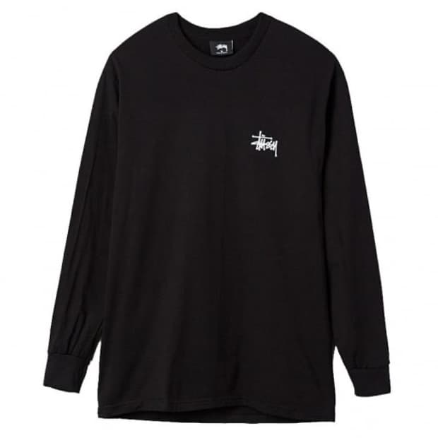 스투시 베이직 롱슬리브 블랙