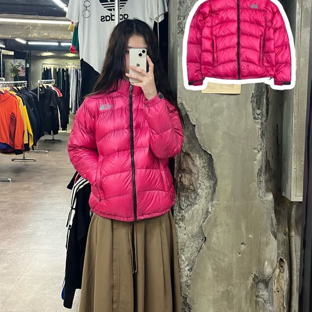 노스페이스 덕다운 패딩 핑크 85 #csz2133