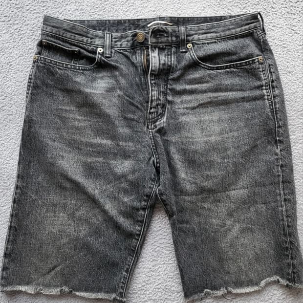 생로랑 데님 반바지 블랙 33