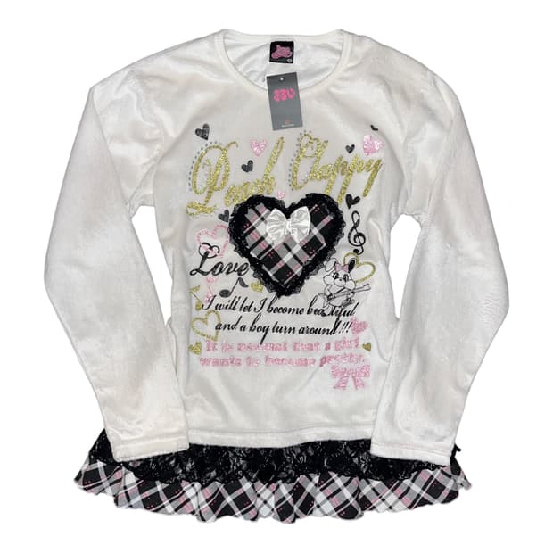 하트리본 레이스 스커트 레이어드 긴팔 원피스 키치y2k갸루