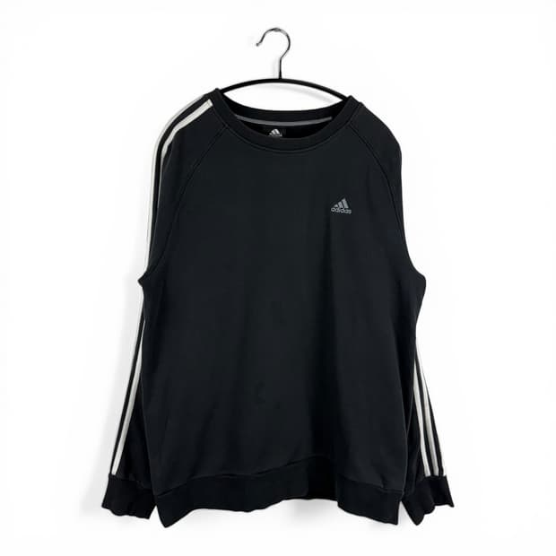 105) 아디다스 삼선 맨투맨 블랙