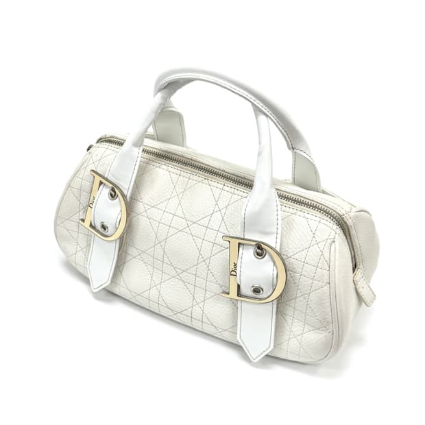 디올 까나쥬 퀼팅 레더 D 버클 미니 토트백