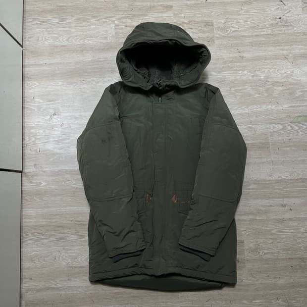 블랙야크 아웃도어 구스다운 후드 야상패딩 점퍼 [카키] XL/105