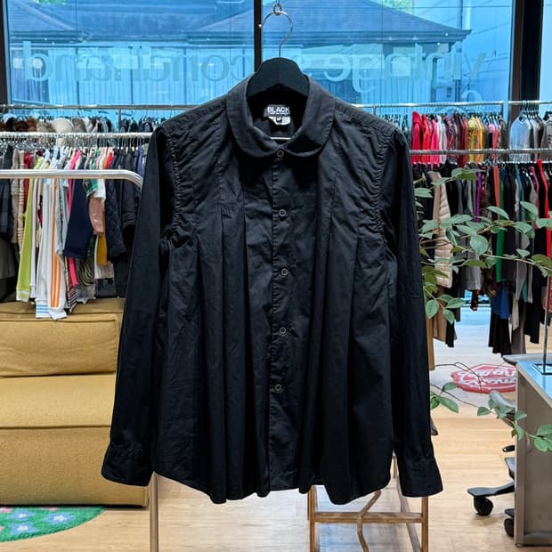 꼼데가르송 블랙 AD2017 핀턱 라운드 셔츠 