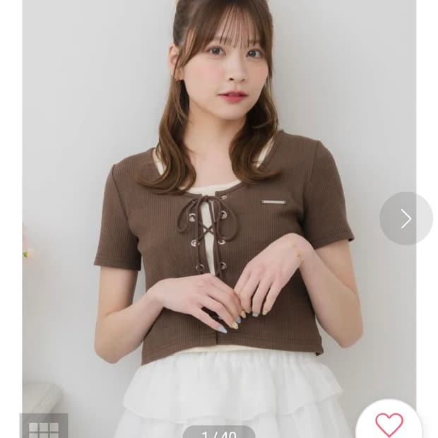 ems 일본빈티지)브라운 y2k 레이어드 아일렛 일체형 코르셋반팔크롭니트