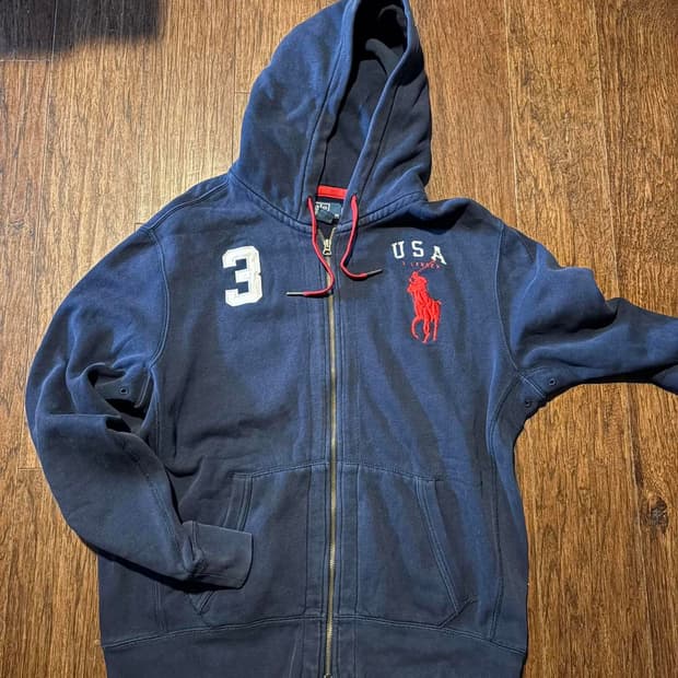 폴로 랄프 로렌 빅 포니 USA 후드집업 네이비 L