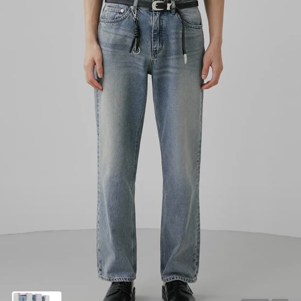 브랜디드 사하라 데님 와이드스트레이트 핏