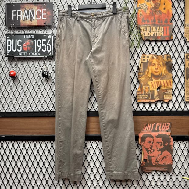 폴로 랄프로렌 스트레치 치노 팬츠 후면 포니 로고 포인트 그레이