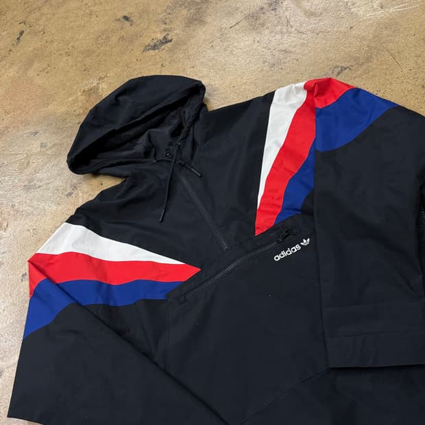 [정품/95] 아디다스 후드 바람막이 블랙 배색 b10