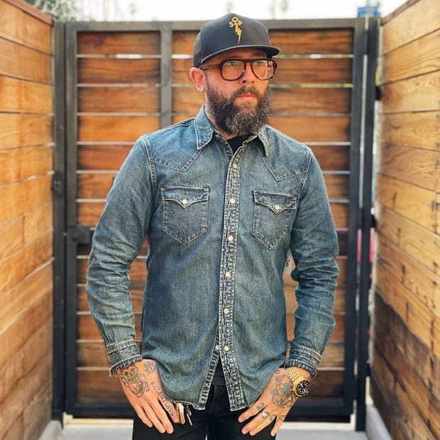 RRL 인디고 버팔로 웨스턴셔츠 L 상태최상