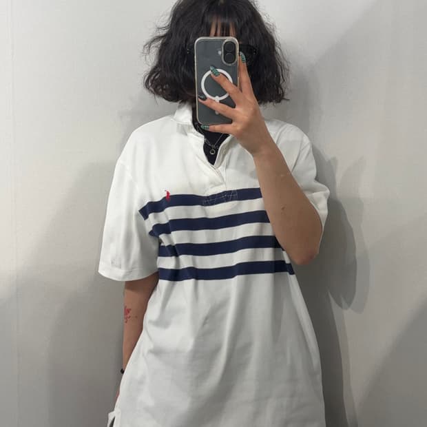 XL 폴로 랄프 로렌 커스텀 핏 빈티지 반팔 카라 티셔츠