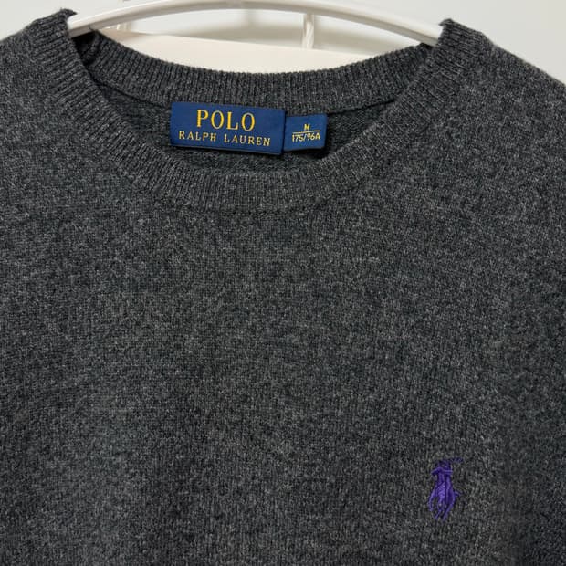 폴로 랄프로렌 메리노 울 니트 M (차콜/보라색 포니)