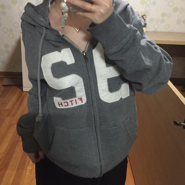 아베크롬비 92 패치 그레이 후드집업