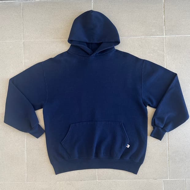 90s 빈티지 러셀 후드 네이비 XL USA