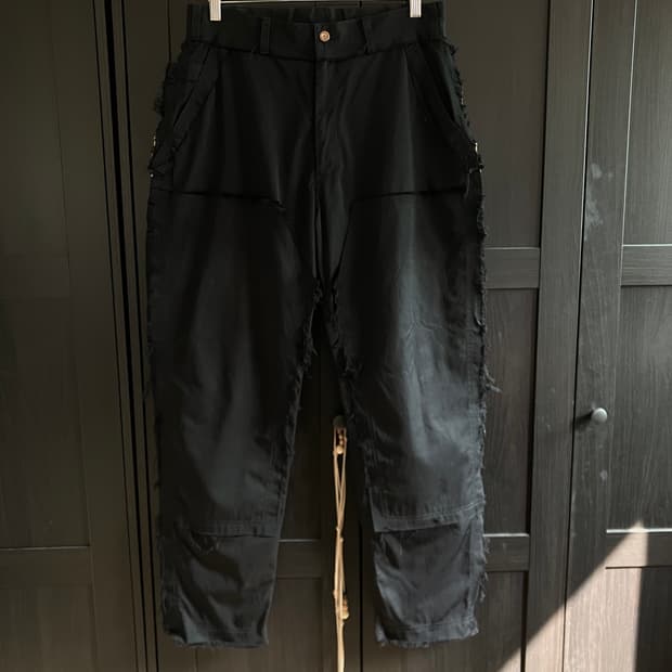 N.HOLLYWOOD raw edge nylon pants
