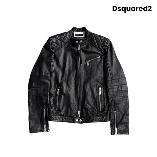 디스퀘어드 바이커 리얼레더 라이더 가죽 자켓