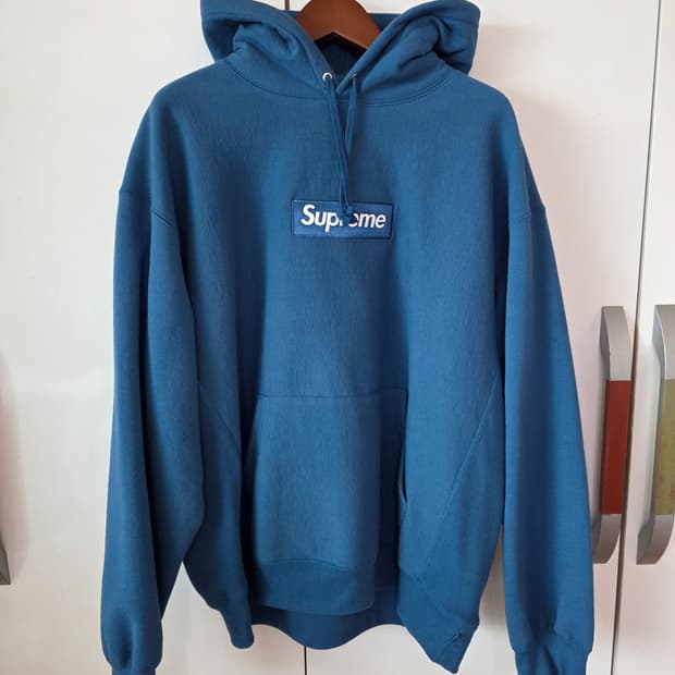슈프림 박스로고 후드 스웨트셔츠 블루