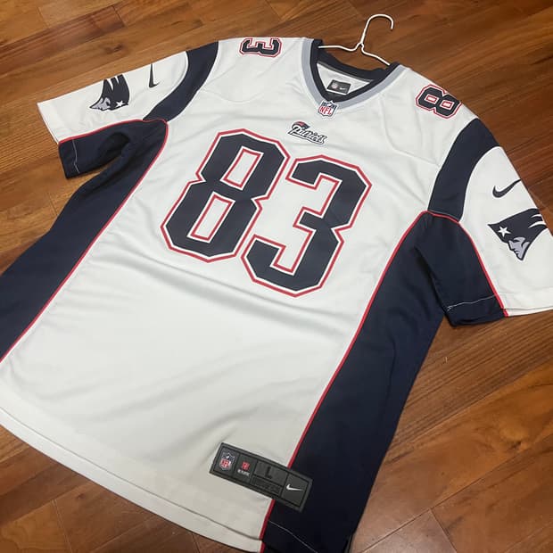 NFL 나이키 웰커 83 화이트 져지 / 패트리어츠 / 미식축구 유니폼