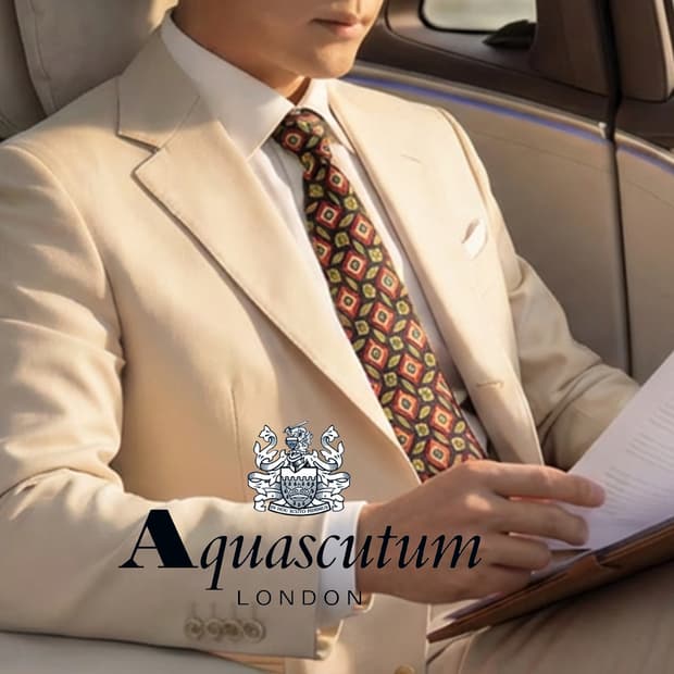 아쿠아스큐텀 넥타이 네이비 올리브 레드 패턴 A+등급 K2391
