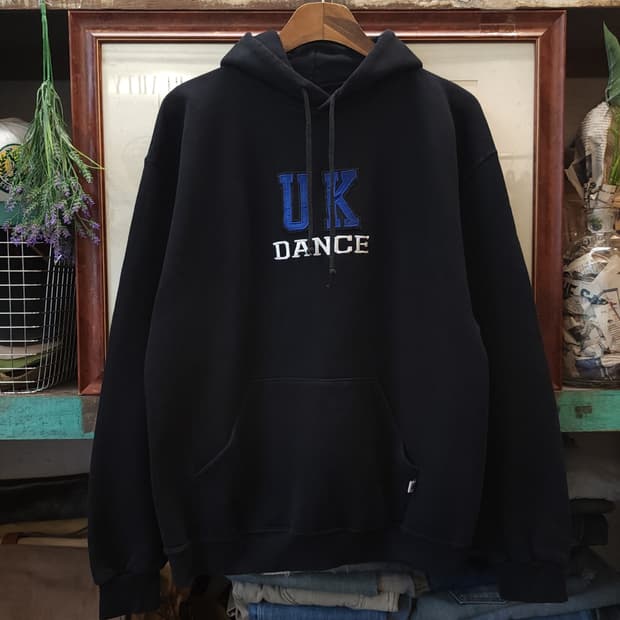 90s 러셀 후드 스웻셔츠 켄터키 댄스팀 빈티지 레터링 스웻셔츠 L