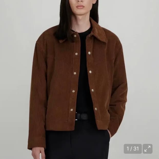 아워스코프 브라운 코듀로이 자켓