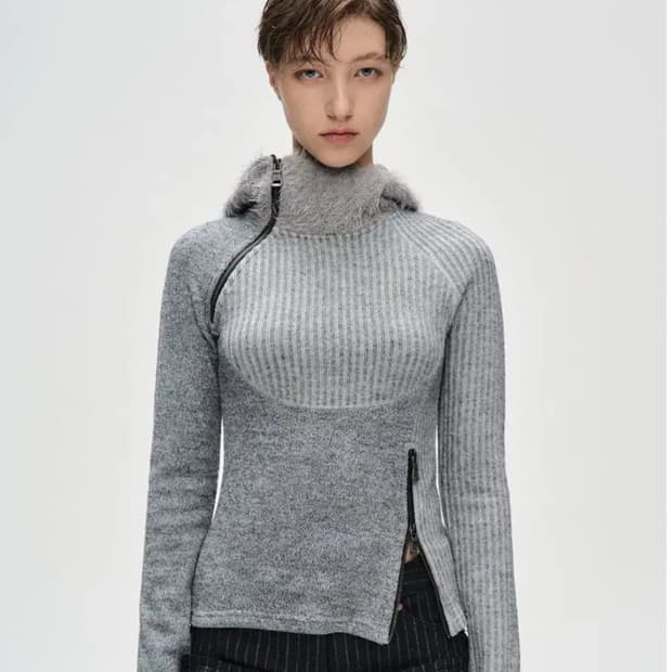 엔더슨벨 tight ribbed combination hoodie