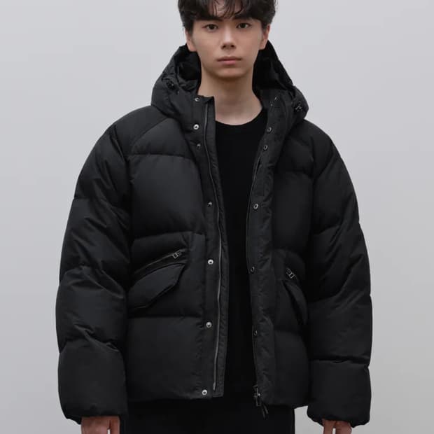 무탠다드 래글런 후디드 다운 숏 패딩 자켓 새상품