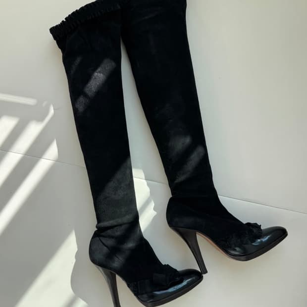 Yves saint laurent 입생로랑 스웨이드 롱부츠 부츠힐