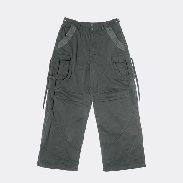 SUU WASHED POCKET PANTS-ASH KHAKI 1