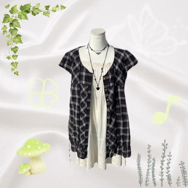 바선생 체크슬리브