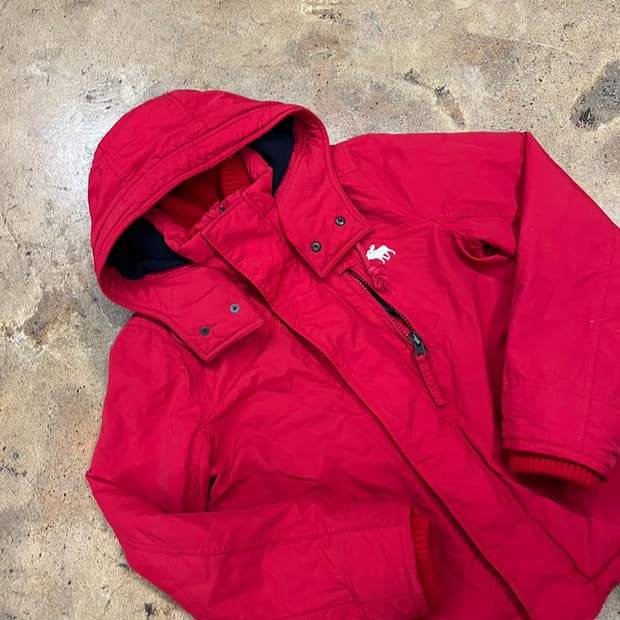 [정품/S] 아베크롬비 레드 후드 패딩 점퍼 b8