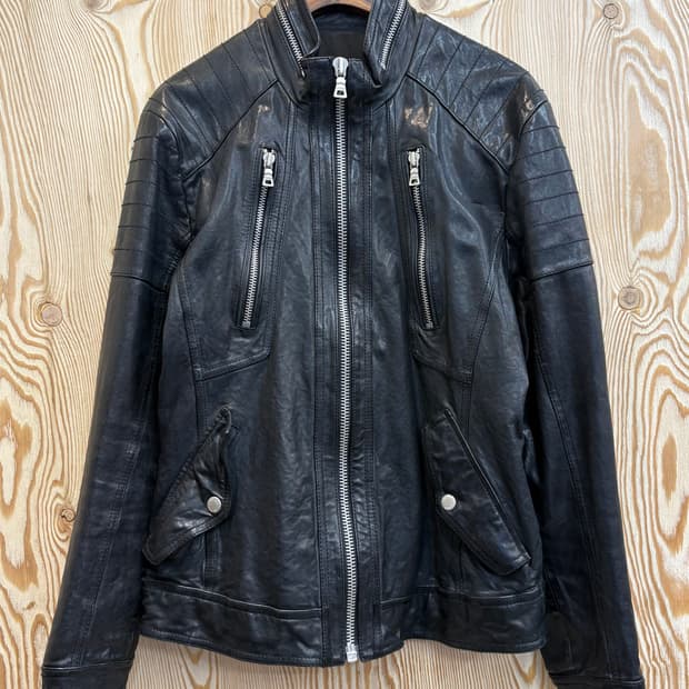 00s 게스 램스킨 라이더 자켓