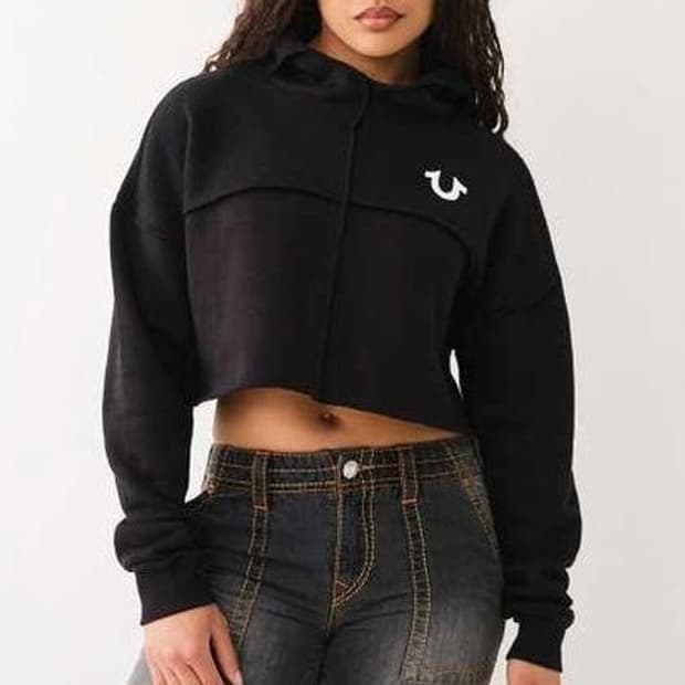 [새제품] 트루 릴리젼 크롭 후드티