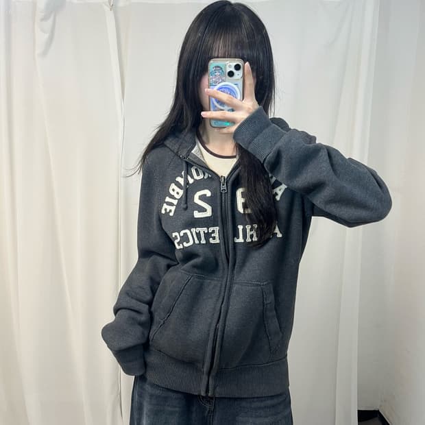 Abercrombie grey zip-up hoodie