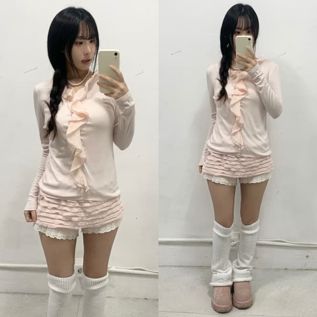 [ANY FAM] 로걀 핑크 레이스 롱슬리브