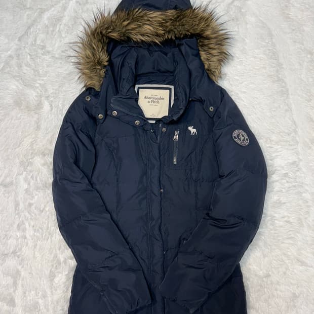 Abercrombie y2k navy fur padding