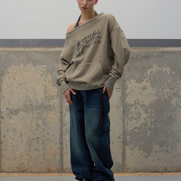 워시드 오프숄더 스웻셔츠