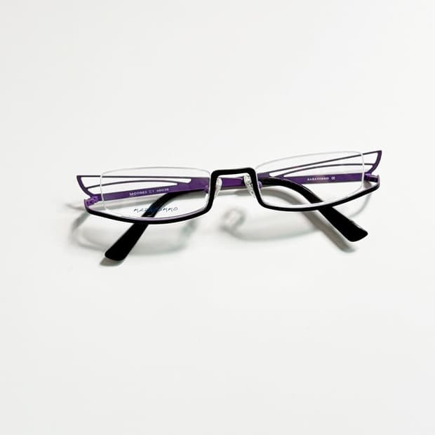 90s KARAYOKKO 와이드 스퀘어 언더림 빈티지 안경