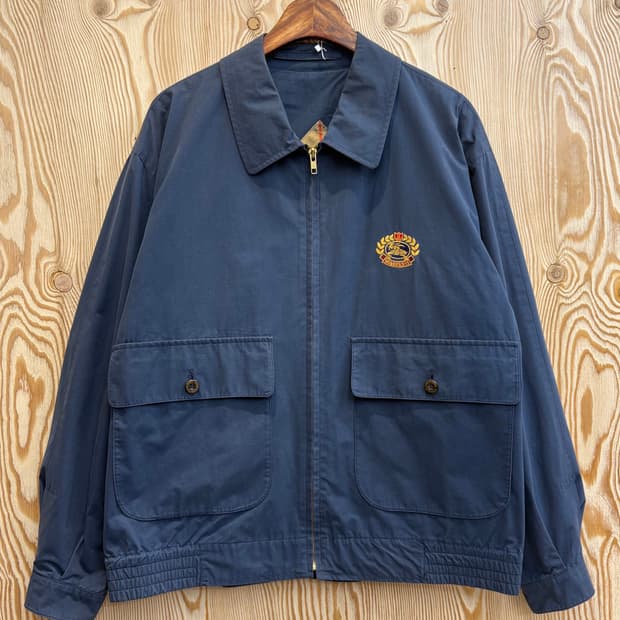 버버리 자수 빅 포켓 블루종