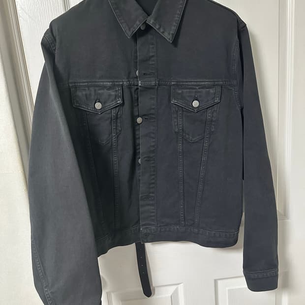 마르지엘라 백스티치 블랙 데님 트러커 자켓 흑청 트러커 20fw