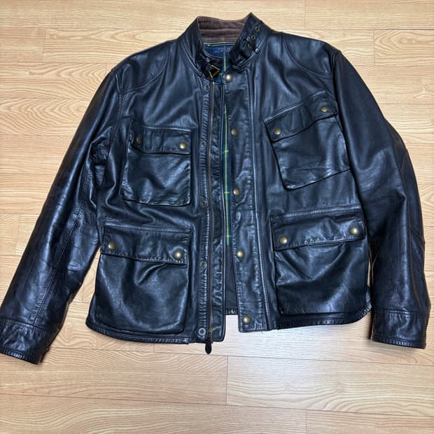 폴로 소가죽 바이커 레더 자켓 XL