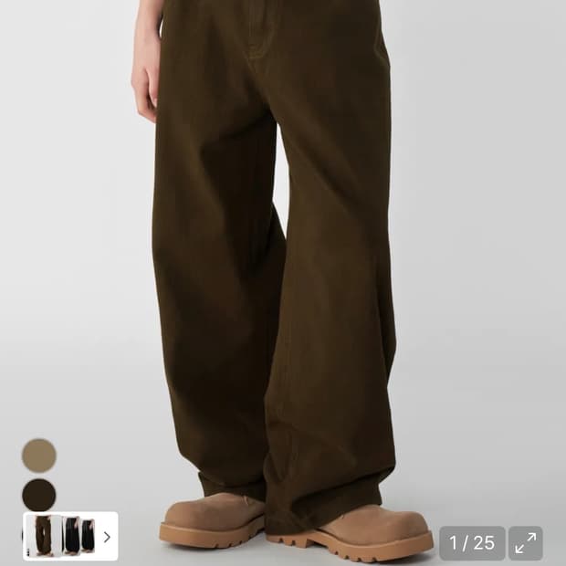 브라운 와이드 데님팬츠