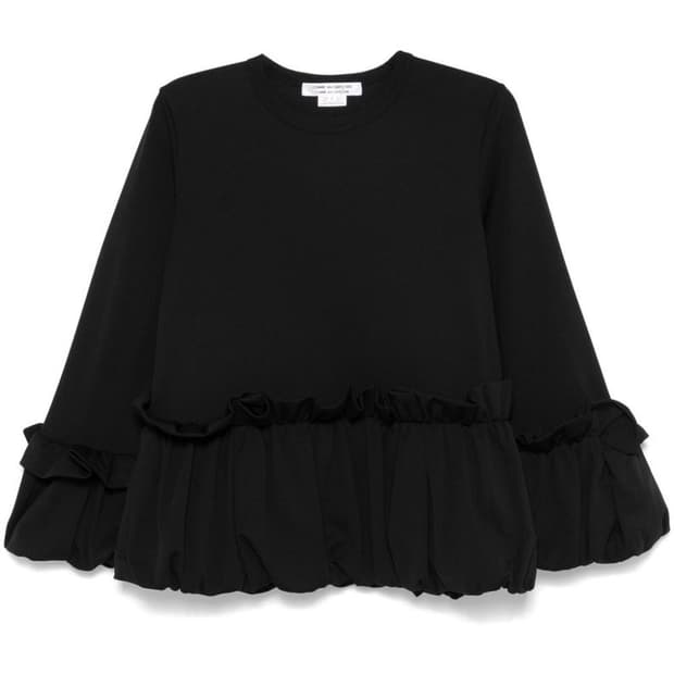 Comme des Garçons 꼼꼼 25ss 프릴 블랙 탑 xs