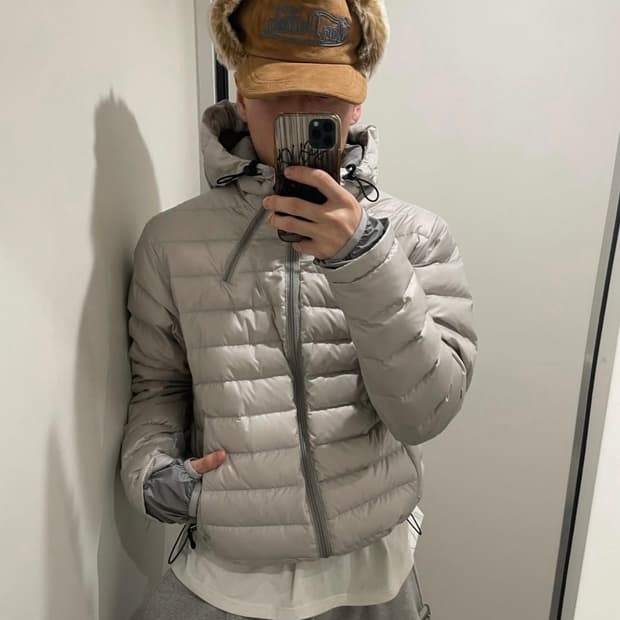 왓츠더유즈 경량패딩 라이트 그레이