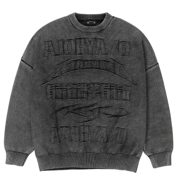 Five AJO Logos Washed Sweater [Black]
